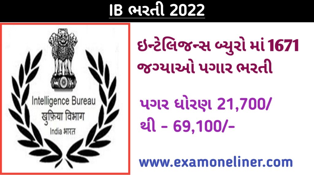 Recruitment for 1671 Posts in IB 